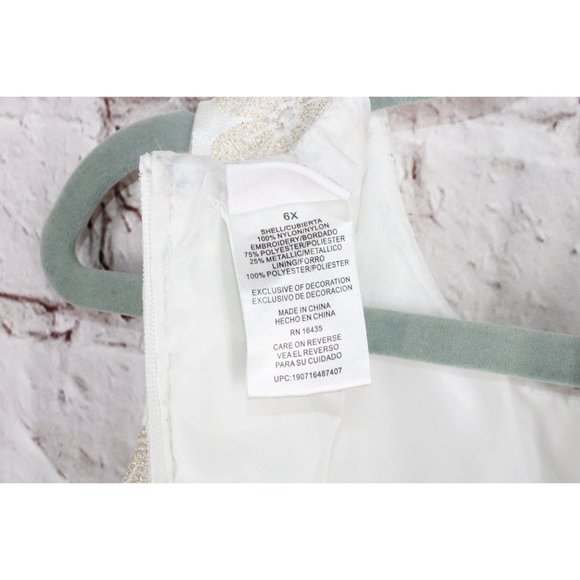 Nannette Ivory Floral Lacy Bow Tie Back Zip Dress Formal Party Dress 6X - Picture 6 of 9